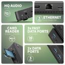 Axagon dokas HMC-U4, USB4 40Gbps, 3x USB-A, 2x USB-C, HDMI 8K/30Hz, DP, RJ-45, SD/mSD, audio, PD 100W