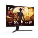 AOC C32G42ZE monitorius, 31,5", VA, FHD, 16:9, 260 Hz, 4 ms, 1920 x 1080 pikselių, 300 cd/m&sup2;, HDMI 1, Juodas