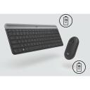 Logitech belaidė klaviatūra MK470, 10 m belaidžio ry&scaron;io diapazonas, 3 mygtukai, QWERTY, grafito spalva