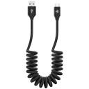 Tellur USB kabelis TLL155395, 1,8m, 3A, Type-C, USB-A, audums, 480Mbit/s, aizsardzība pret pārlādē&scaron;anu