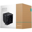 Deepcool CPU jahuti AK620 ZERO DARK ZORIA R-AK620-BKNPMN-E, 68.99 cfm, 6 vasku soojusjuhet, PWM, 260W TDP