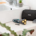 Electric rotary shaver with 3D head titanium coated blades and up to 40 min battery life PrecisionCare Titanium PerfectCut Black 4199 Cecotec