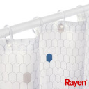 Shower curtain 180x200cm white, polyester 012348 RAYEN