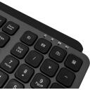Sbox Klaviatūra WK-26-HR, 109/110 taustiņi, RF 2.4 GHz, mehāniska, melns/pelēks, 1x AAA, &scaron;ķērveida taustiņu slēdži