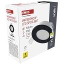 Emos LED prožektorius LORI ZV1164, 4,5 W, 345 lm, IP65, 110&deg;, 2700/4000 K, juodas, įmontuojamas