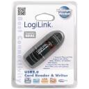 Logilink Kar&scaron;u lasītājs CR0007, 480 Mbit/s, USB 2.0, atbalsta SD, SDHC, MMC, RS-MMC, ceļojumiem piemērots dizains
