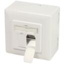 LogiLink Cat.6A sienas rozete STP NP0124, 2 x RJ-45, STP, 6a, balta, ISO/IEC 11801 TIA/EIA 568C.2, 6 A