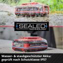 Einhell Power-X-Change Plus Aku 4511627, 18V, 4Ah, IP57, kompaktne, aku laadimise indikaator