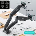 Onkron monitori kinnitus G160-B 2 ekraanile 33-81.3 cm, kandev&otilde;ime 2-8 kg, VESA 75x75 100x100 mm, kallutus -45&deg; kuni +90&deg;