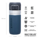 Termopudele The Quick Flip Water Bottle Go 0,47L, tum&scaron;i zila; 2809148073 STANLEY