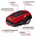 Robotizētais zāliena pļāvējs FREELEXO 1200 LCD BT, EINHELL 4326368, līdz 1200 m&sup2;, Bluetooth kontrole, 20-60 mm pļau&scaron;anas augstums