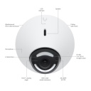 IP kupolinė stebėjimo kamera PoE 4 MP 2688&times;1512 30 fps 102.4&deg; matymo kampas IR naktinis matymas UVC G5 Dome Balta Ubiquiti