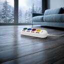 Maclean удлинитель MCE229W, 4 розетки, 2xUSB, 250VAC, 10A, 2.1A 5V, 1.5m, защита от детей, выключатель