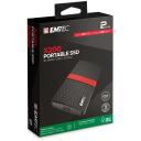 Emtec SSD portatīvais ECSSD2TX200, 2 TB, USB-C 3.2 Gen 1, līdz 450 MB/s, saderīgs ar Windows un Mac