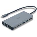 Lindy dokas stotis 43323, 1 x HDMI, 1 x RJ45, 2 x USB-C, 2 x USB 2.0, 1 x Audio-Out, 1 x DisplayPort, 1 x SD kortelių lizdas