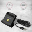Axagon Nutikaardilugeja CRE-SM2, USB 2.0, 1.3 m kaabel, toetab SIM, microSD, SD kaarte, must