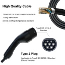 EV Charge kaasaskantav Type 2 laadija 5 m kaabliga, 3,6 kW, reguleeritav 6A–16A, ühefaasiline, IP65, must