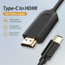 Vention Video kaabli adapter CGUBH 2m, USB Type-C, HDMI, 3840 x 2160, 30Hz, 3 kaitsekihti, must
