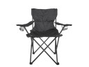 Saliekams tūrisma krēsls, melns, ar kausu turētāju, izturīgs 600D Oxford poliesters, ūdensizturīgs, tērauda rāmis, 120 kg slodze, K00409A, Keltin
