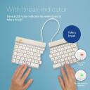 R-Go Tools klaviatūra R-Go Split Break, Bluetooth 5.0, QWERTY, balta, ergonomi&scaron;kas dizainas, USB Type-C, 1.02 m kabelis