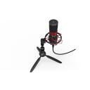 Endorfy Solum Streaming T Black PC mikrofon EY1B003, 24 bit, 48 kHz, 1.8 m, USB, statiiv, k&otilde;rvaklappide v&auml;ljund