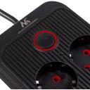 Maclean pagarinātājs MCE389 B, 2500W, 1.5m, 6x F, 4x USB-A, 1x USB-C, melns, 50/60Hz