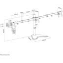 Neomounts monitors statīvs FPMA-D550DD3BLACK 13-27" 6 kg, 3 displeji, VESA 75x75/100x100, augstuma regulē&scaron;ana, melns