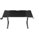 Genesis Moduļu spēļu galds NDS-2250, 160cm, 70-90cm, MDF, melns, RGB apgaismojums, kausa turētājs, austiņu turētājs