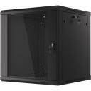 Lanberg Seinale paigaldatav riiul WF01-6612-10B, 600x600mm, 12U, max. 60kg, IP20, klaasid uks, 4 vertikaalset riba