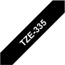 Brother TZe-335 laminaatlint, 8 m, 1,2 cm, valge mustal, TZe, isekleepuv, 1 kassett