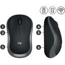 Logitech USB optiline hiir M185 910-002238, 1000DPI, 2 nuppu, 1 AA aku, Nano vastuv&otilde;tja, v&auml;rv: hall