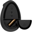 Logitech USB optinė belaidė vertikali pelė/juoda Lift 910-006474, 4000 DPI, 4 mygtukai, RF belaidis + Bluetooth, AA baterija