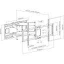 Sbox televizora kron&scaron;teins PLB-7486, 43-100 collas, 120kg, 200x200-800x400mm, melns, tērauds, noliecams, griežams