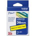 Brother laminēta lente TZe-661, TZe661, 8 m, 3.6 cm, melns uz dzeltena, 1 kasete, pa&scaron;līmējo&scaron;a, 0.054 kg