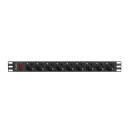 Lanberg Pikendus PDU-09F-0300-BK, 4000W, 220V, 16A, 9xSchuko, 3m, must