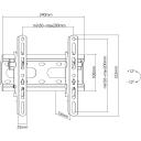 Sbox televizora kron&scaron;teins PLB-2522T-2, 23-43 collu, 45kg, 75x75-200x200, noliecams, līmenis, izliektiem ekrāniem