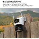 Imou Cruiser Dual 2C 4G IP p&ouml;&ouml;rdkaamera videovalveks 6MP 3+3MP dual lens IR 30m AI IPC-S7XCP-6M1TED valge