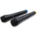 Media-Tech Juhtmevabad karaoke mikrofonid MT395, 2 mikrofonid, 136g, 20m, must v&auml;rv, USB vastuv&otilde;tja