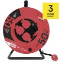 Emos V&auml;lise pikenduskerimine P08250, 50 m, 4 pesa, 230 V, 1,5 mm2, IP44, kumm, termiline kaitse