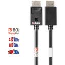 Club3D кабель DisplayPort CAC-1091 1.2м, 2.1, 80 Гбит/с, 4320p, 360 Гц, 10328 x 7760, прямой разъем, сертифицирован VESA