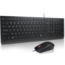 Lenovo Essential Wired Combo klaviatuur ja hiir 4X31R64442, USB, 3 nuppu, must, pritsmekindel, Windows 11