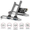 Axagon Adapter PCEA-PSN 1x paralleel DB25, 2x RS-232 DB9 250 kBd, PCIe 5 Gbit/s, CE, RoHS