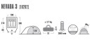 Kupola telts Nevada 3.0 3 guļvietas 300x180x120cm pelēka H-HP-10203 HIGH PEAK