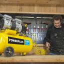 Oro kompresorius be alyvos 750W, POWERPLUS, POWX17260S, Galia: 750 W, Slėgis: 8 bar, Oro srautas: 120 l/min, Talpa: 24 L