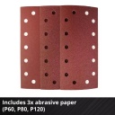 Bezvadu orbītais slīpma&scaron;īna, EINHELL, 4460720, 18V, 230mm, 3 slīpē&scaron;anas papīri