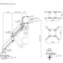 Maclean MC-968 divu roku monitora stiprinājuma roka, 17-57", 27 kg, pilna kustība, maksimālais VESA 200x200