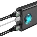 Baseus Amblight akumulators PPLG000101, 30000mAh, 4xUSB, USB-C, 65W, melns, LED displejs, 5 porti