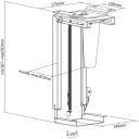 Digitus PC galda stiprinājums DA-90411, 30-51 cm, tērauds, melns, augstuma regulē&scaron;ana, platuma regulē&scaron;ana, 360&deg; rotācija