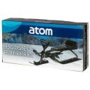 Atom Санки с рулем 6496191, 110см x 50см, черные, макс 75кг, встроенный механизм управления, низкий профиль
