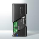 Axagon SSD korpusas EEM2-SBC M.2 SATA, 10Gb/s, USB-C 3.2 Gen 2, juodas, be varžtų, 42/60/80 mm